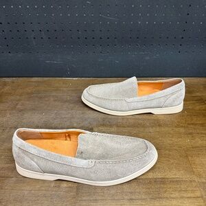 Used W/O Box! Men's Lands End Grey Slip On Business Casual Loafers Size 12